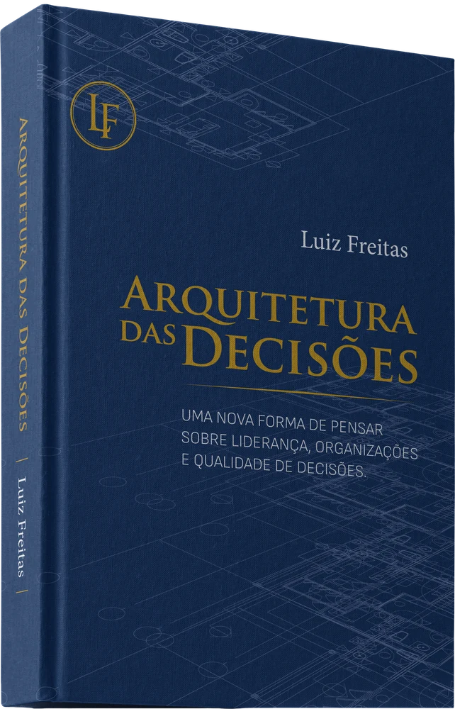 Mockup ilustrativo de Arquitetura das Decisões em capa dura.