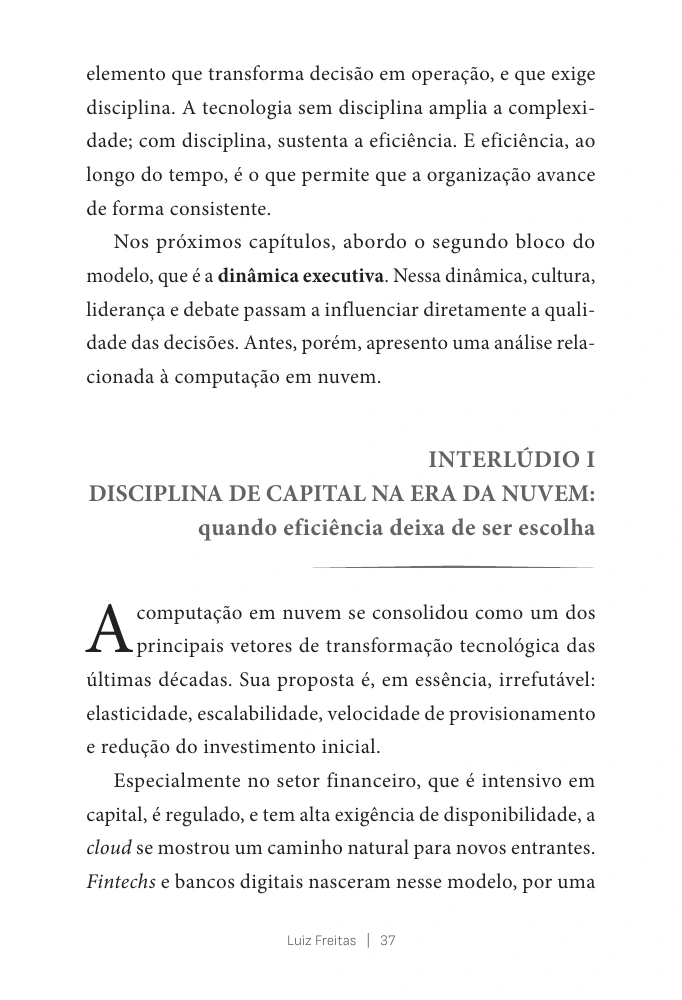 Página do ebook sobre disciplina de capital na era da nuvem.